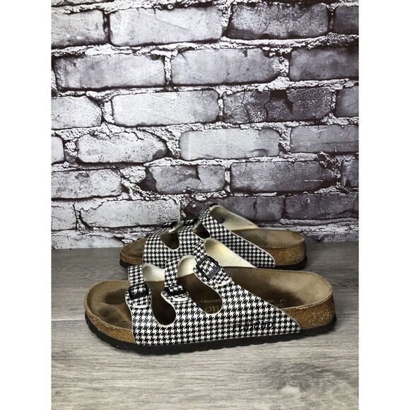 BIRKENSTOCK PAPILLIO Black White Leather Footbed Sandals Women’s Sz 38EU/7.5M US - Picture 13 of 16